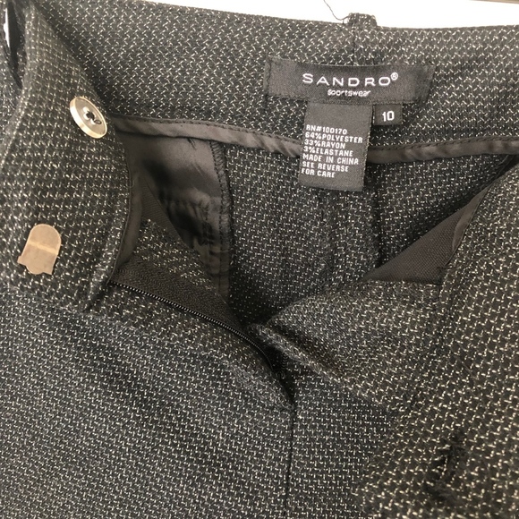 Sandro Sportswear Gray Wide Leg High Rise Trousers - Picture 5 of 5